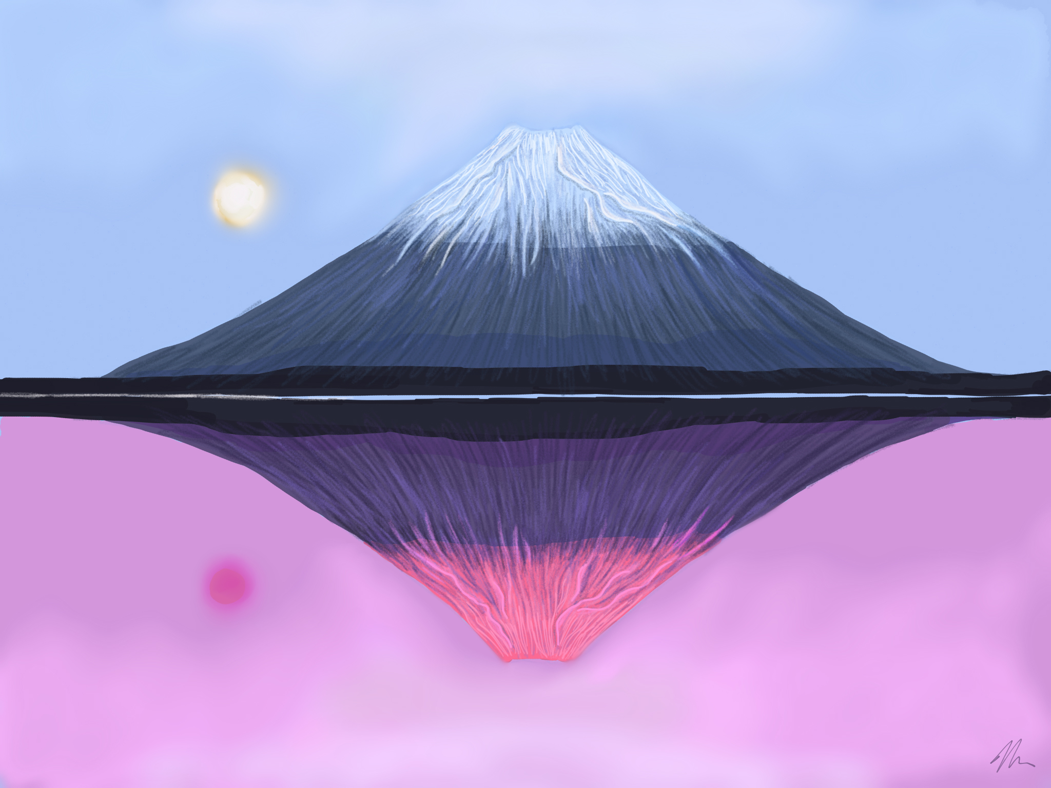 Mount fuji purple живые обои. Улитка на горе Фудзияма. Тайные виды на гору Фудзи. Тайные виды на гору Фудзи арт. Фудзияма арт Минимализм.