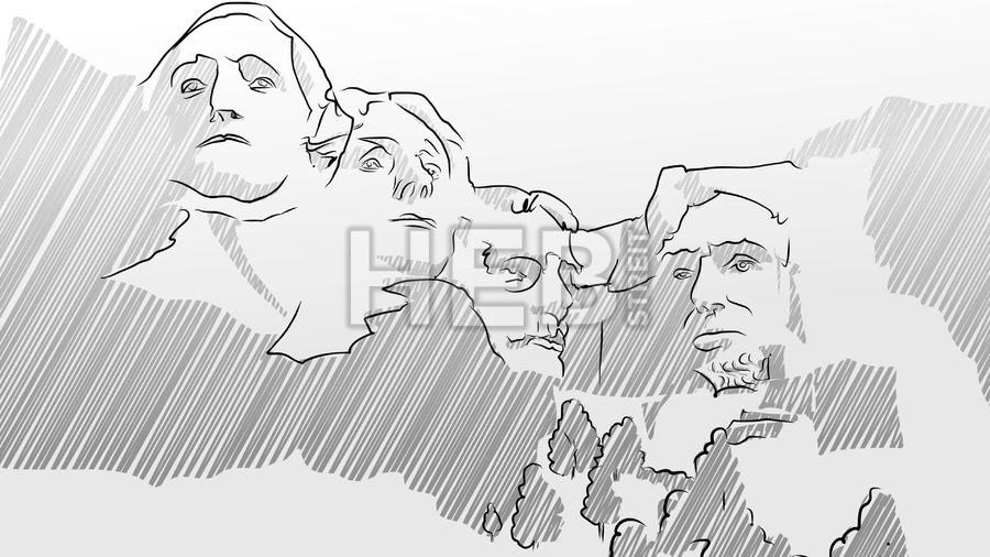 900x506 Mount Rushmore Animated Sketch Hebstreits - Mount Rushmore Sketch