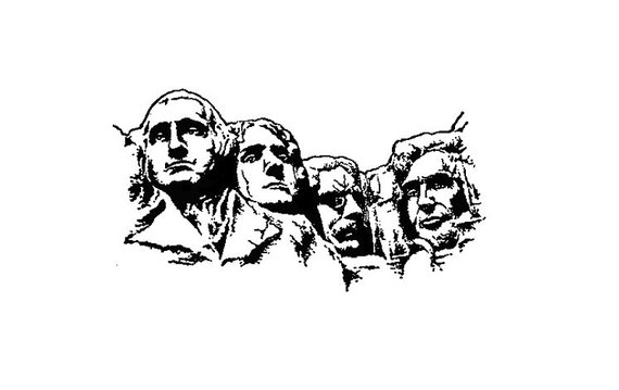 570x359 Mount Rushmore Rubber Stamp United States Presidential Etsy - Mount Rushmore Sketch