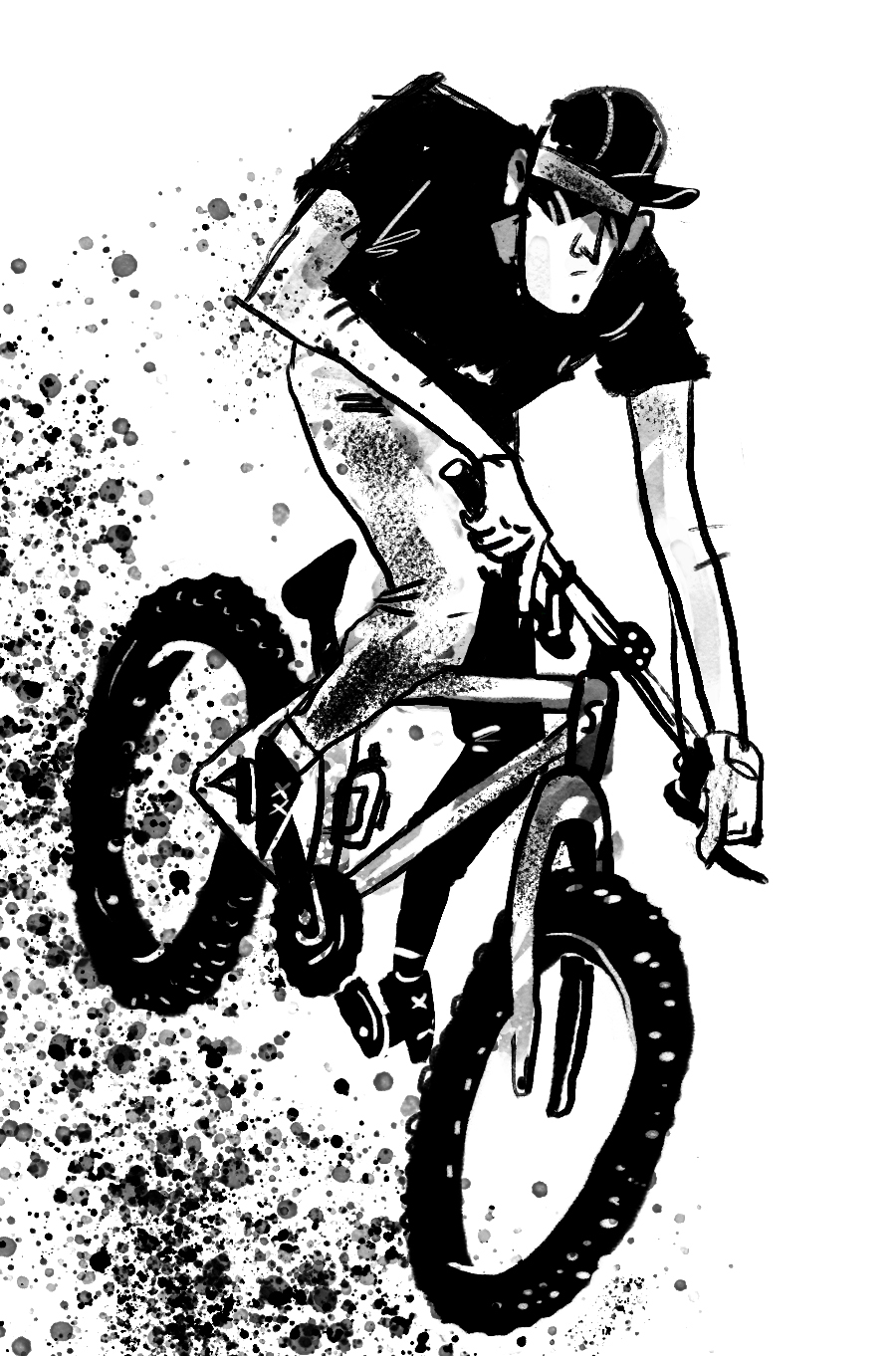 900x1362 Just Wanted To Share A Sketch I Did Of A Bike Dude. Bicycling - Mountain Bike Sketch