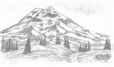400x237 Mountain Sketch Uploaded By Zane On We Heart It - Mountain Black And White Sketch