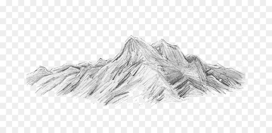 900x440 Architectural Drawing Art Sketch - Mountain Black And White Sketch