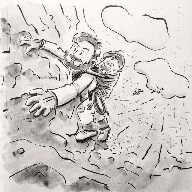 640x640 Inktober Day 30 Her First Mountain Climbing With Dad - Mountain Climbing Sketch