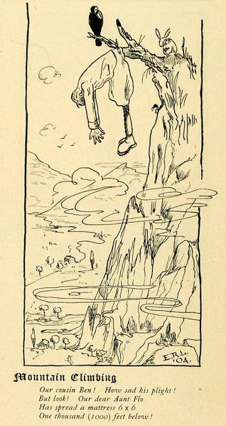 318x599 1901 Print Harvard Lampoon Mountain Climbing Humor E.r. Little - Mountain Climbing Sketch
