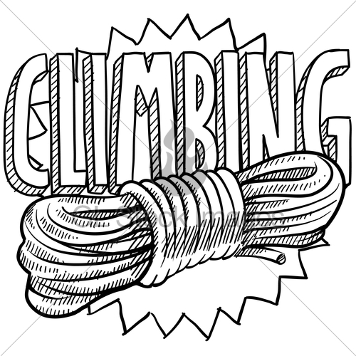 500x500 Mountain Climbing Sketch Gl Stock Images - Mountain Climbing Sketch