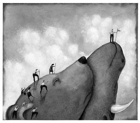 450x395 Stock Illustration - Mountain Climbing Sketch