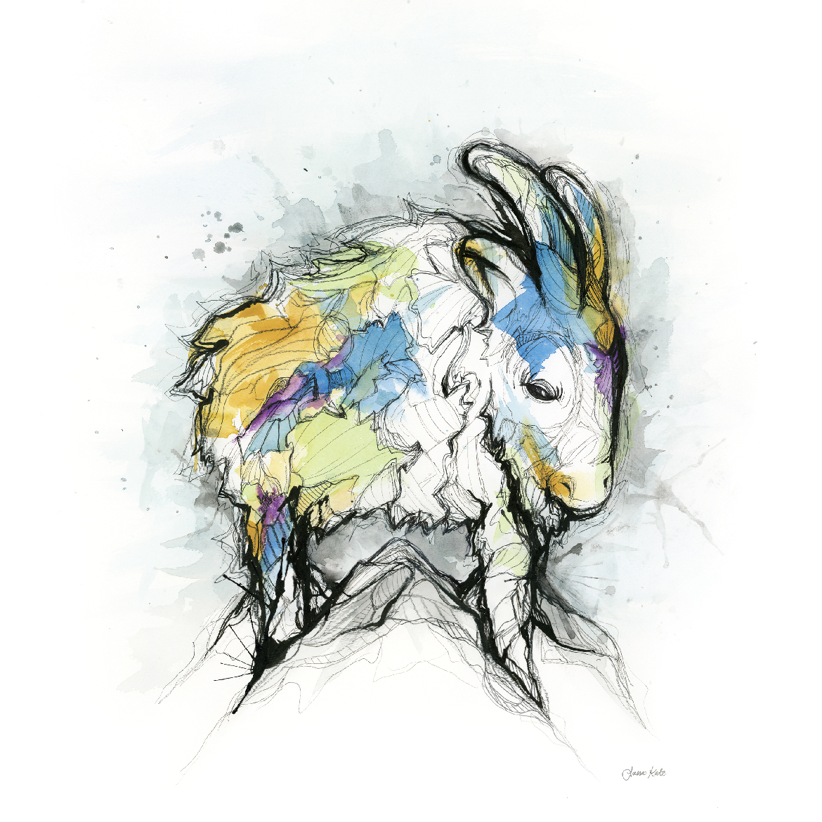 1170x1170 Mountain Goat Tessa Kate Creates - Mountain Goat Sketch