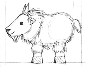 300x230 Mountain Goat Plush Toy - Mountain Goat Sketch