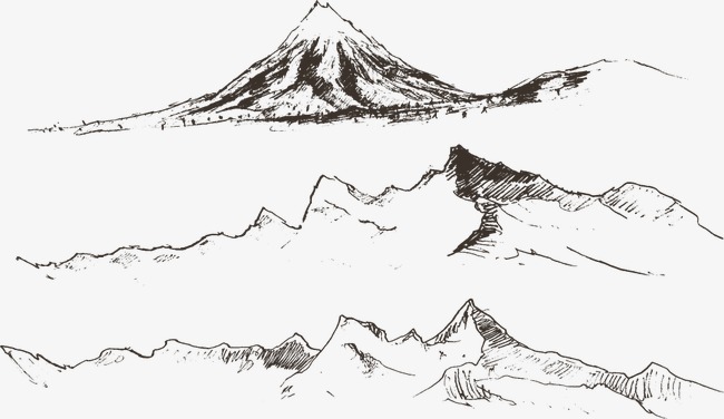 650x376 Vector Mountain Landscape Sketch, Mountain Vector, Landscape - Mountain Landscape Sketch