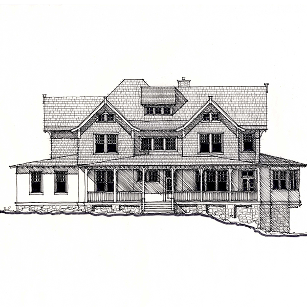 600x600 Mountain Laurel House Plan (C0587) Design From Allison Ramsey - Mountain Laurel Sketch