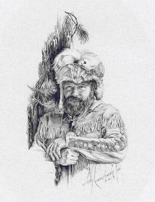 528x690 Mountain Man Hans By Judith Angell Meyer Pencil Drawings - Mountain Man Sketch