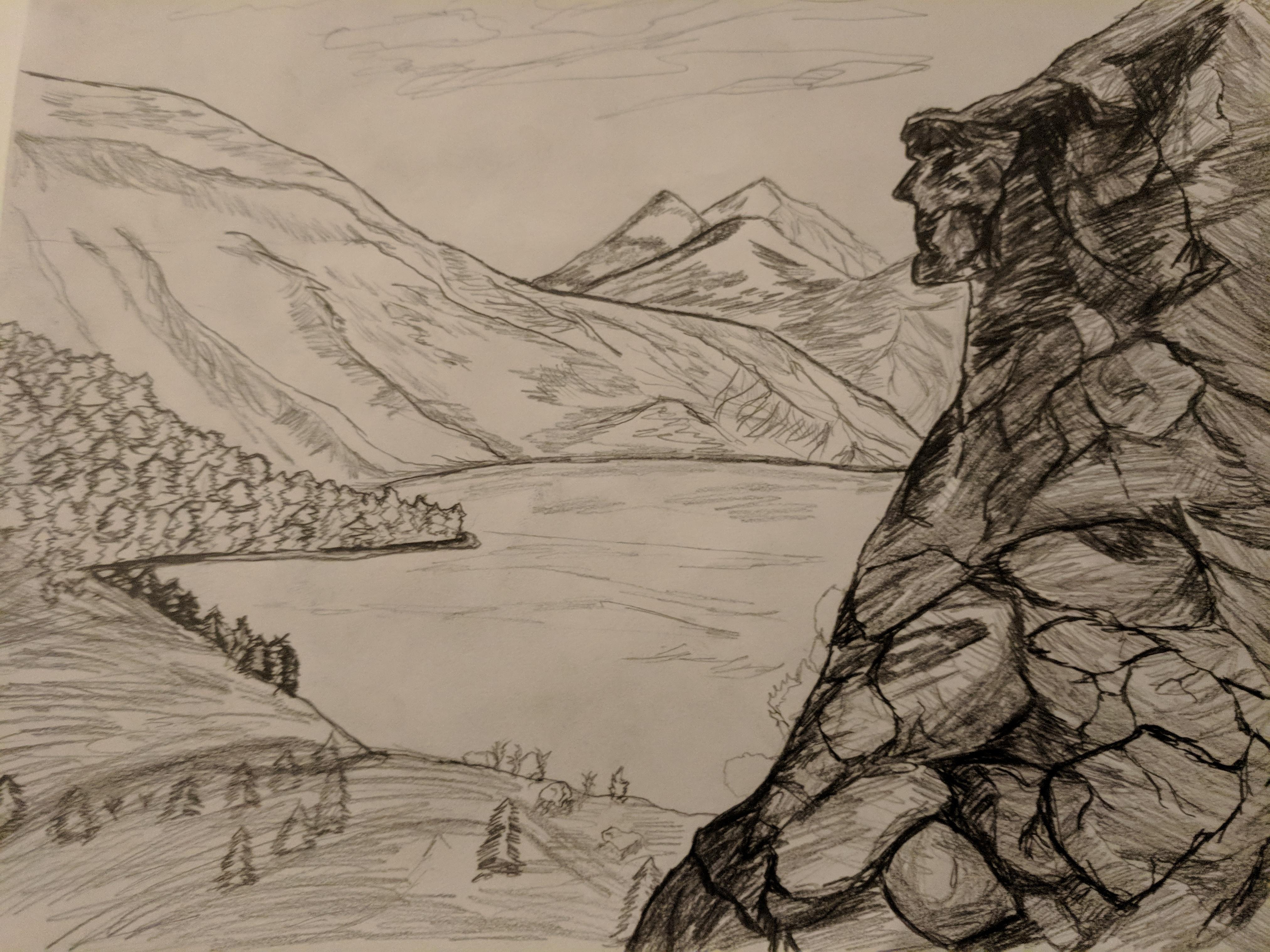 4048x3036 Older Drawing Of Mine, Old Man In The Mountain. Tips, Critiques - Mountain Man Sketch