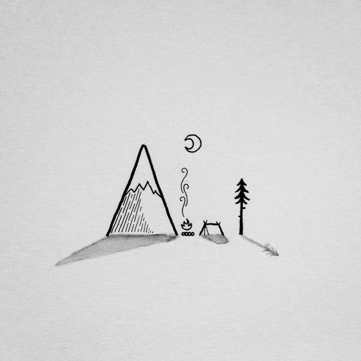 Mountain Outline Sketch at PaintingValley.com | Explore collection of