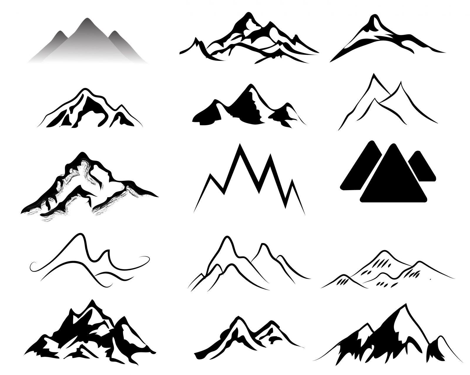 1600x1276 Mountain Clipart Mountain Outline - Mountain Outline Sketch