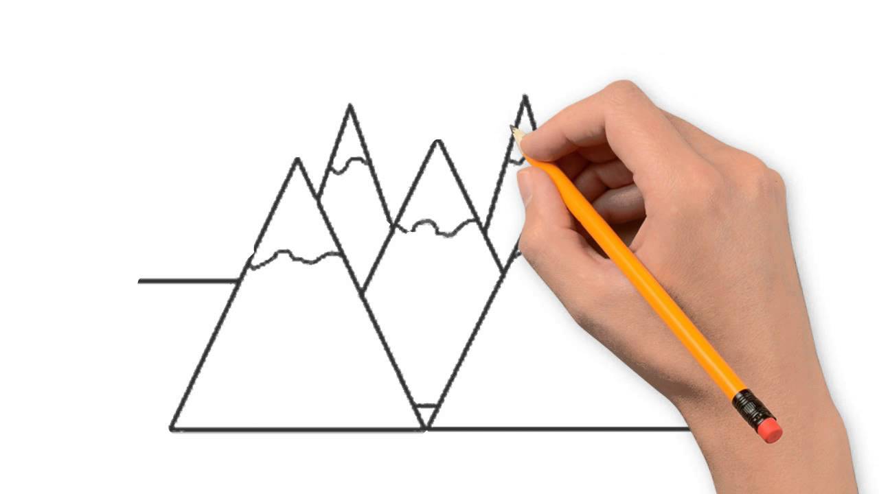 1280x720 Mountains Nature Pencil To Draw Step By Step - Mountain Outline Sketch