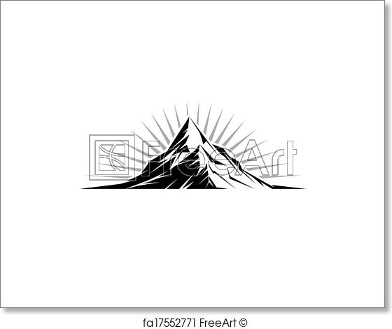 560x470 Free Art Print Of Mountain Peak. Illustration Of A Mountain Peak - Mountain Peak Sketch