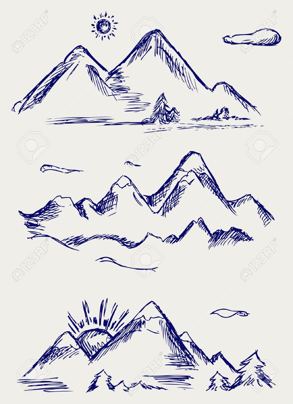 943x1300 Glacier Clipart Mountain Sketch 3565592 - Mountain Peak Sketch