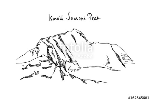 500x334 Hand Drawn Mountain Peak Stock Image And Royalty Free Vector - Mountain Peak Sketch