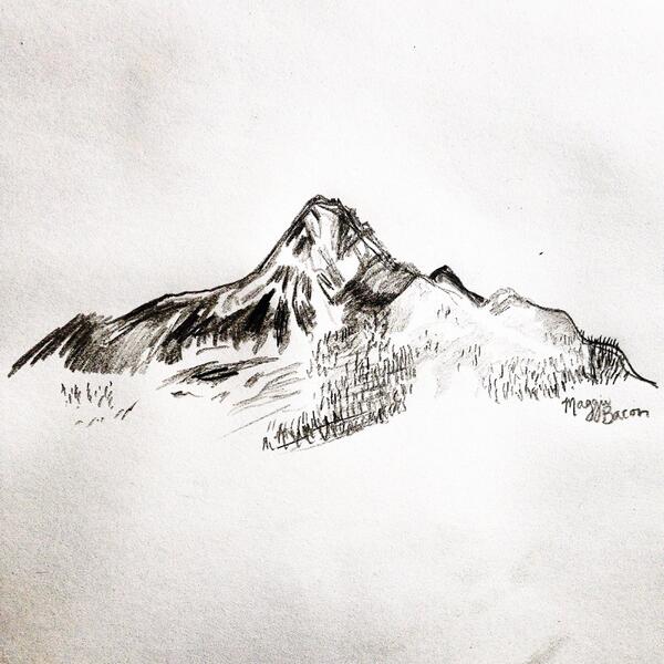600x600 Maggie Bacon Art On Twitter My Lone Mountain Peak Sketch Http - Mountain Peak Sketch