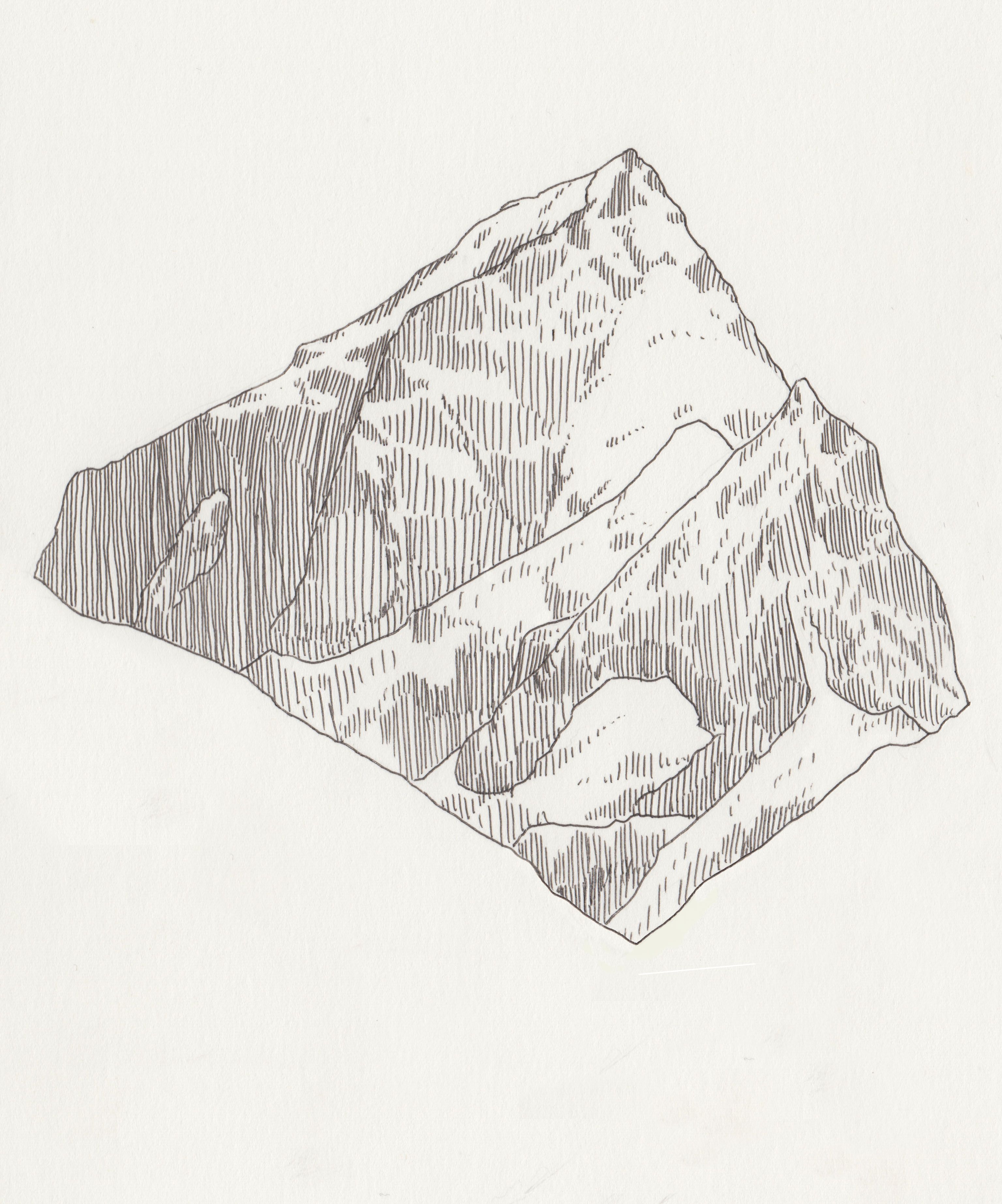 3072x3690 Mountain Illustration Drawings, Illustration And Art - Mountain Peak Sketch