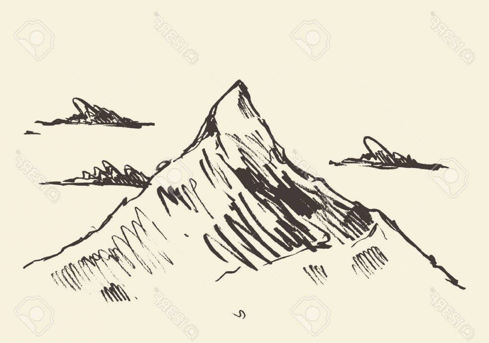 1560x1095 Photostock Vector Sketch Of A Mountain Peak Vector Drawn Shopatcloth - Mountain Peak Sketch