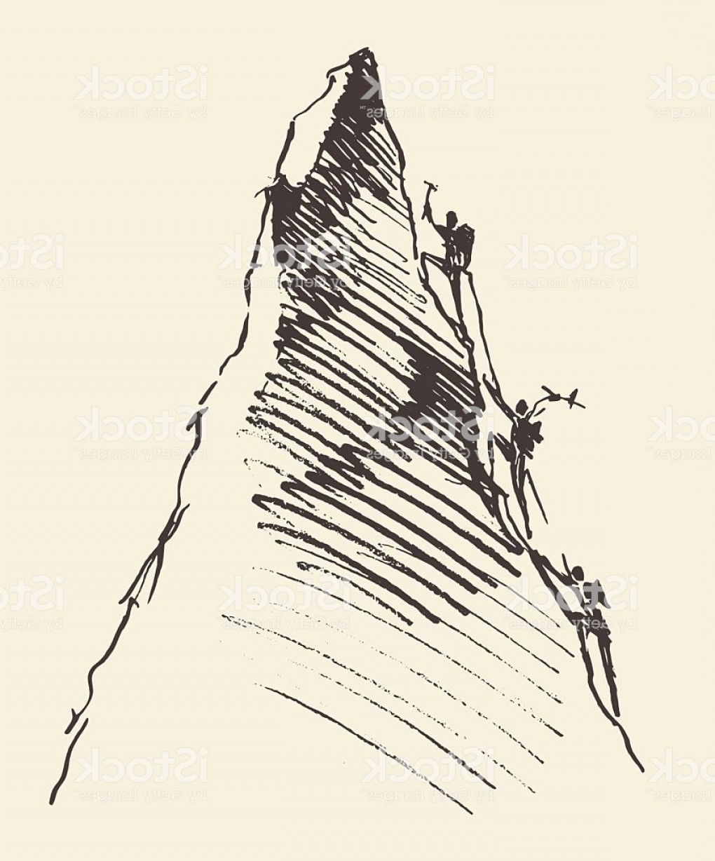 1020x1228 Sketch People Climbing Mountain Peak Vector Gm Shopatcloth - Mountain Peak Sketch