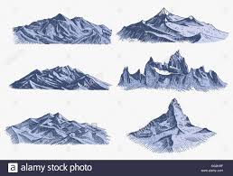 258x195 Summit Peak Sketch - Mountain Peak Sketch