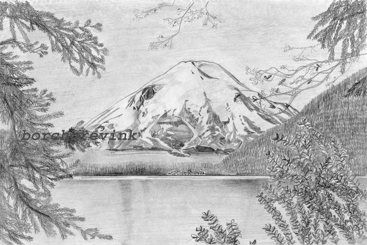 1200x801 Photos Pencil Sketches Of Mountains, - Mountain Pencil Sketch