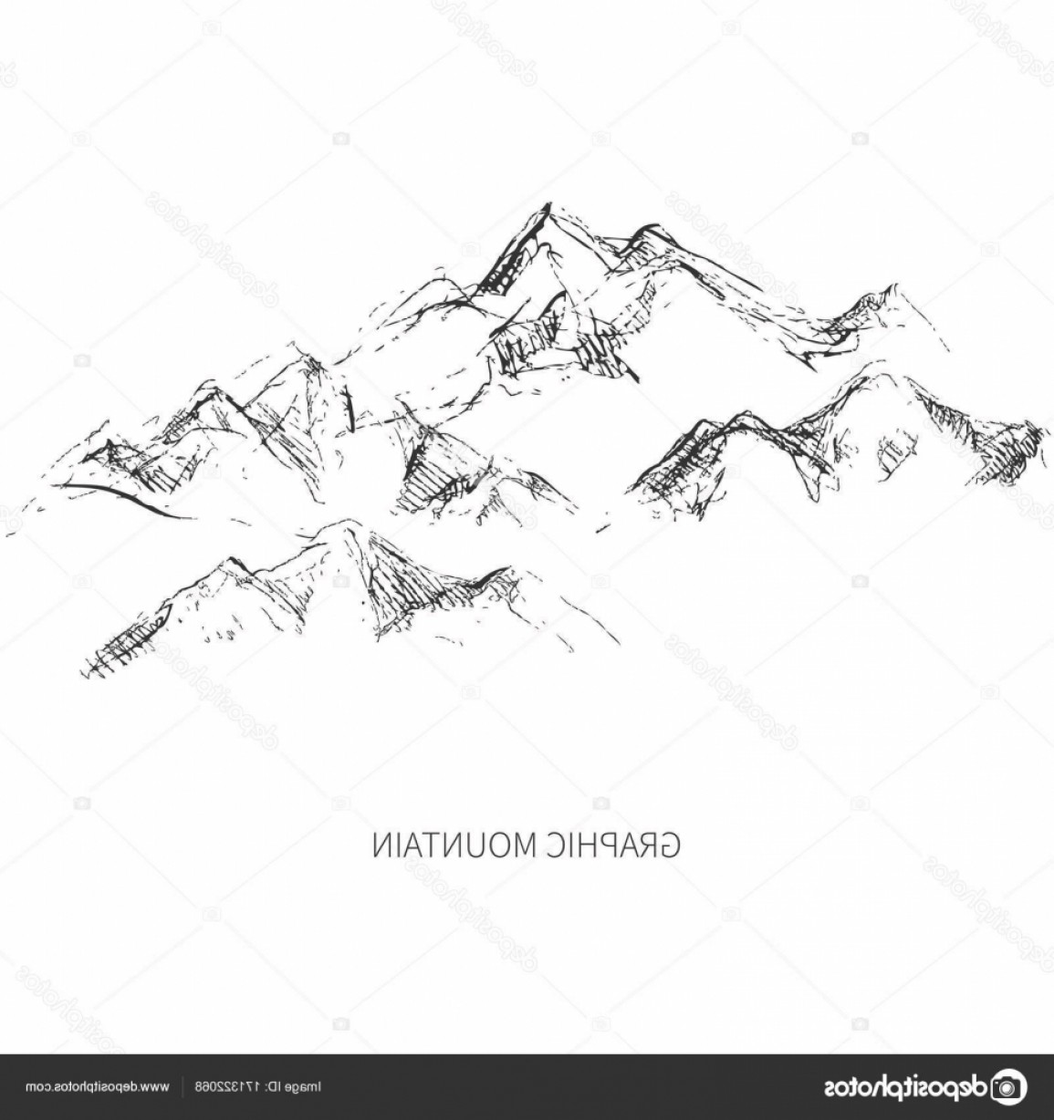 1155x1228 Stock Illustration Pencil Sketch Mountain Peaks Vector Shopatcloth - Mountain Pencil Sketch
