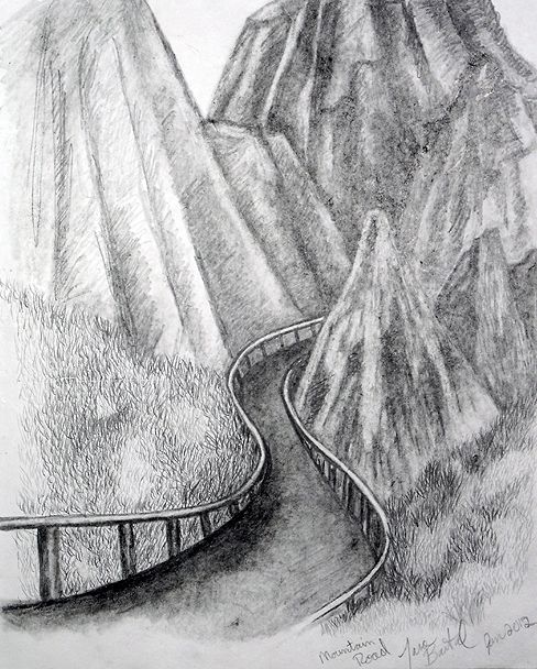 488x608 Drawn Toad Pencil Drawing - Mountain Pencil Sketch