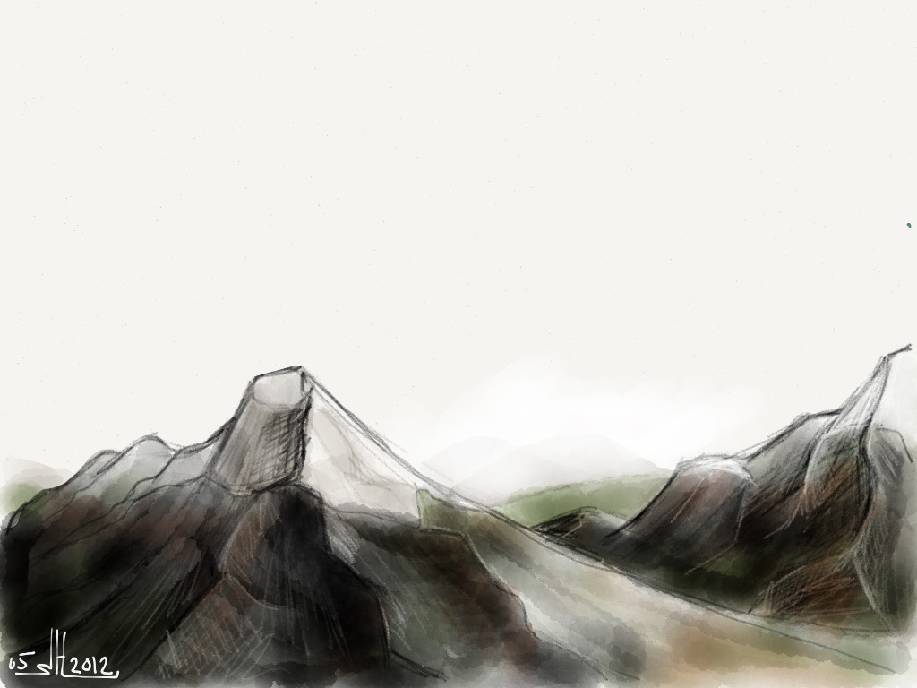 1024x768 Madewithpaper Mountain Range Sketch Simple Sketch Of A - Mountain Range Sketch