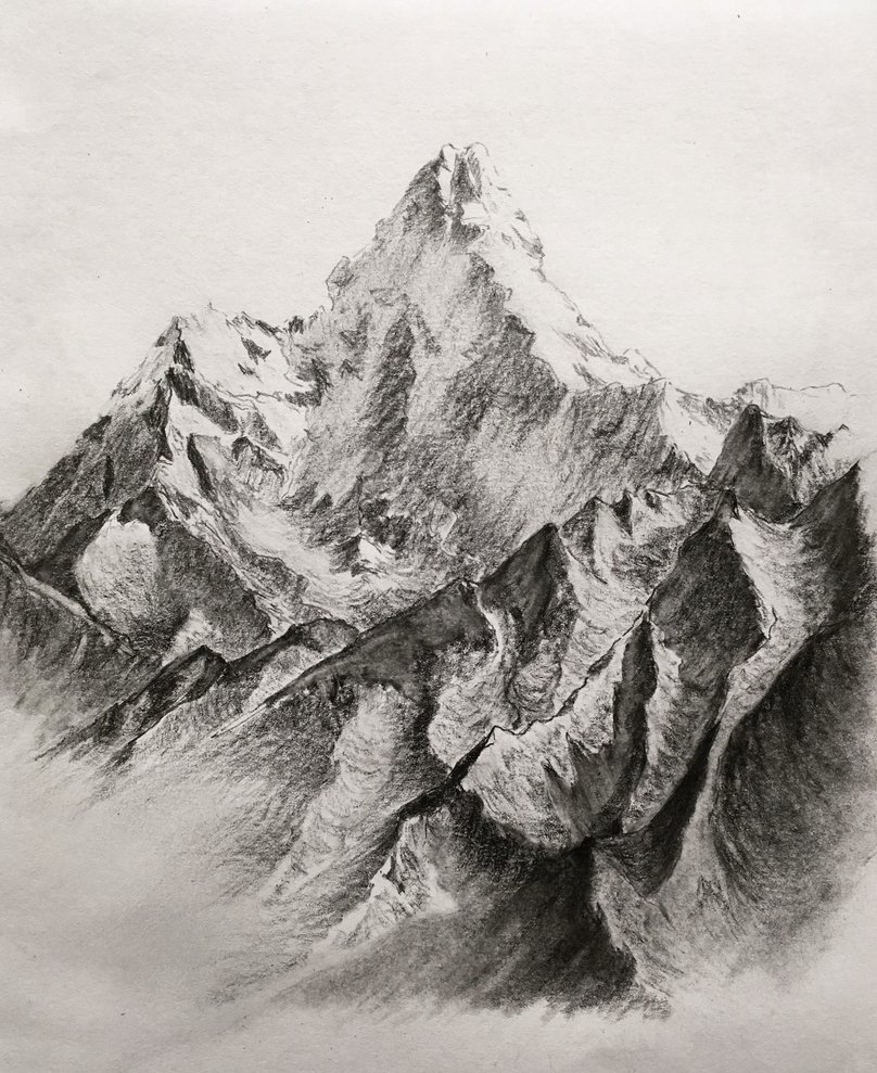 Mountain Range Sketch at PaintingValley.com | Explore collection of ...