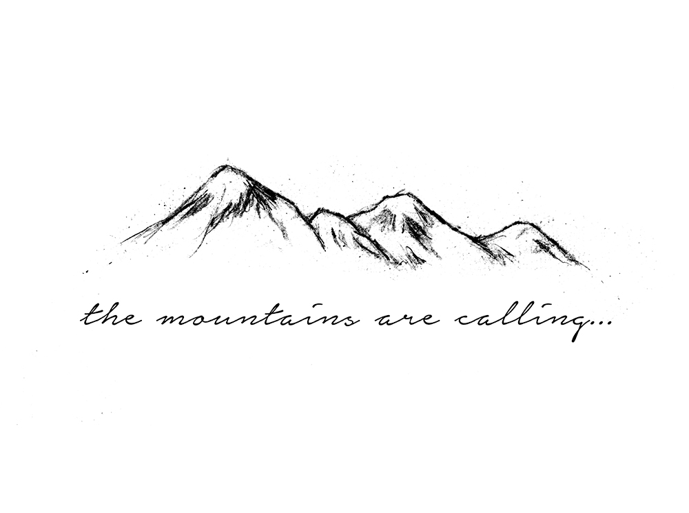 1000x744 Mountain Range Outline 64 Simple Mountain Tattoos Collection Color - Mountain Range Sketch