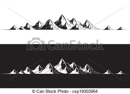 450x325 Mountain Range. Illustration Of A Mountain Range. - Mountain Range Sketch
