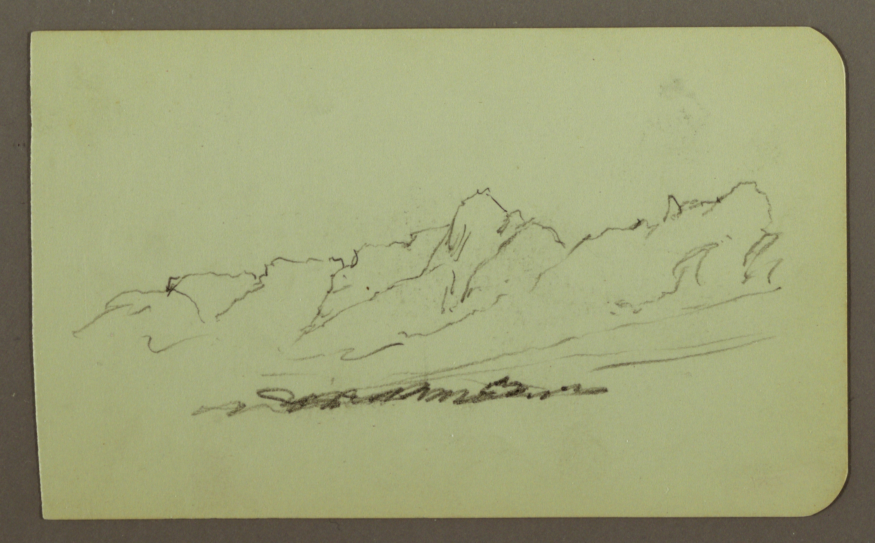 3019x1875 Filedrawing, Mountain Landscape Verso Mountain Range, Figure - Mountain Range Sketch
