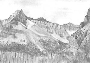 300x210 Mountain Scenery Sketch Sketch Picture Scenery Pencil Sketch Best - Mountain Scenery Sketch