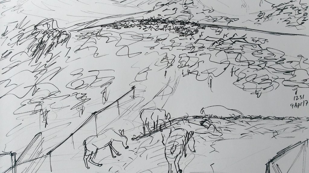 1024x576 Mountain Scenery Sketch By Lemcroy - Mountain Scenery Sketch