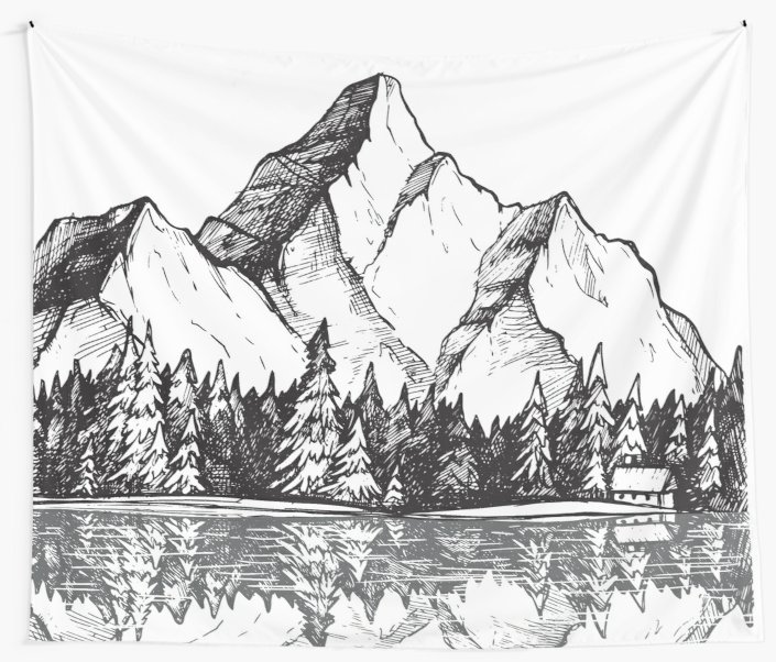 Mountain Scenery Sketch at Explore collection of