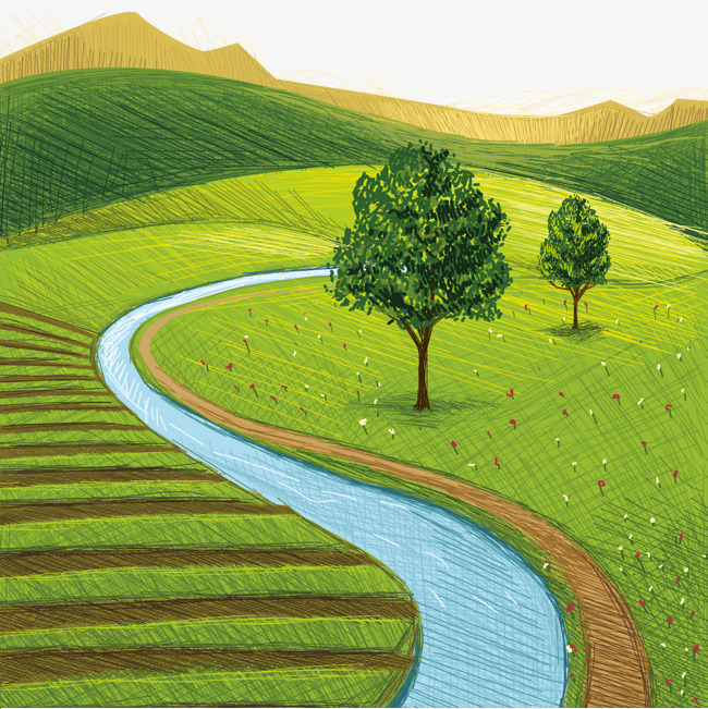 650x651 Sketch Mountain Scenery, Sketch Vector, Mountain Vector, Vector - Mountain Scenery Sketch