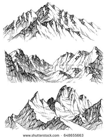 Mountain Scenery Sketch At PaintingValley.com | Explore Collection Of ...