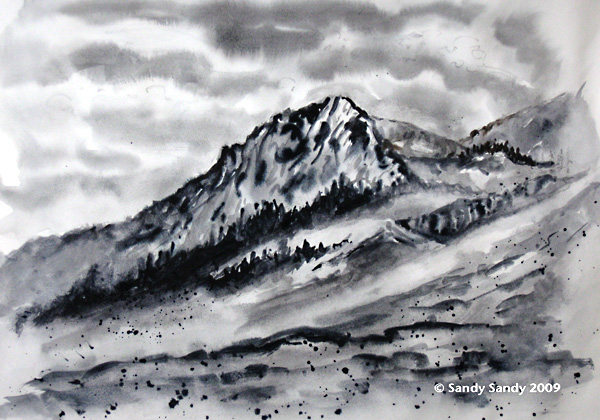 600x420 Mountain Pictures Mountains Sketch - Mountain Sketch