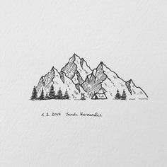 236x236 Mountain Sketchdrawing Tattoo Tattoos, Mountain - Mountain Sketch