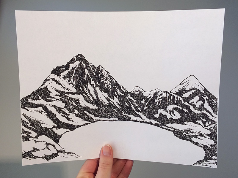 800x600 Rei Mountain Sketch By Katie Walker Wilson - Mountain Sketch