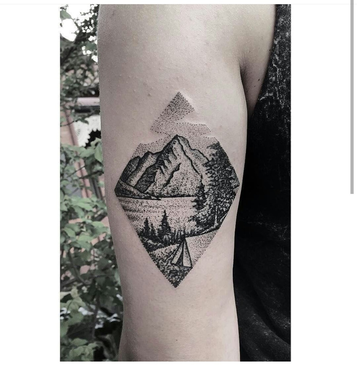 Mountain Sketch Tattoo At Paintingvalleycom Explore - mountain tattoo ideas half sleeve