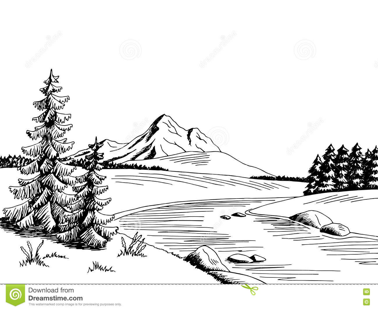 Mountain Sketches Clip Art