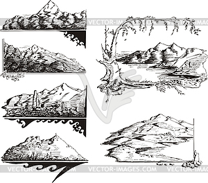 300x264 Mountain Sketches - Mountain Sketches Clip Art
