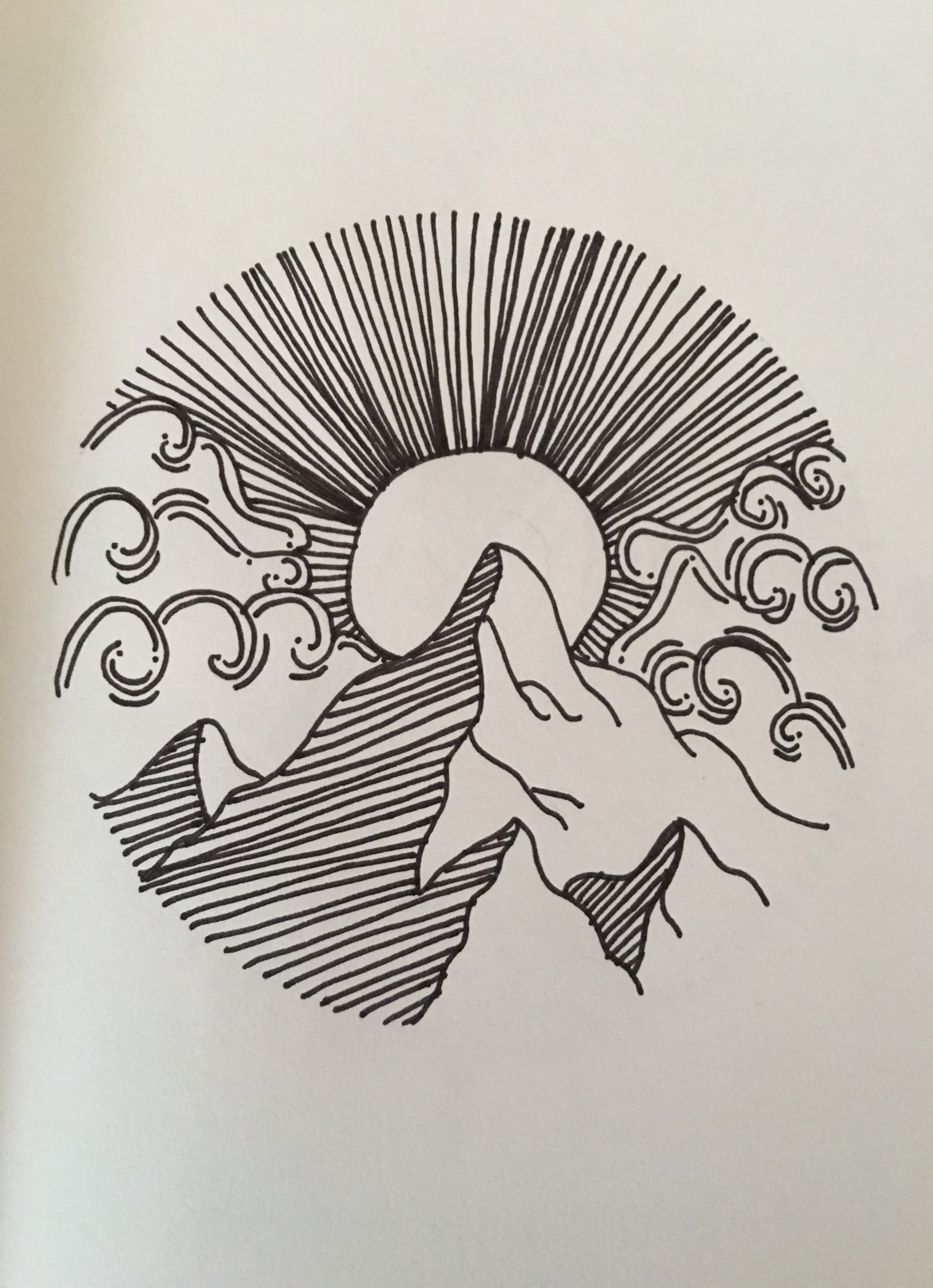 2920x4032 Mountains, Clouds And Sun Embroidery Cloud, Draw - Mountain Sketches Clip Art