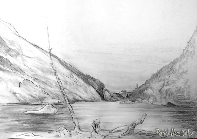 630x447 Avalanche Clipart Mountain Sketch - Mountain Sketches Clip Art