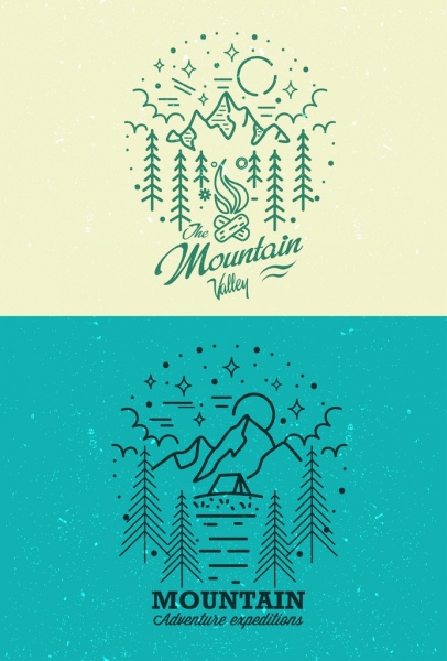 406x600 Mountain Valley Logotype Green Handdrawn Sketch Free Vector In - Mountain Valley Sketch