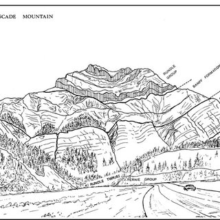 320x320 Sketch Of Castle Mountain (Mount Eisenhower) From The Trans Canada - Mountain View Sketch